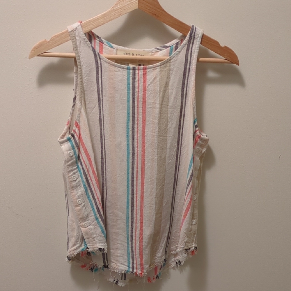 Cloth & Stone Pink and Blue Tank Top